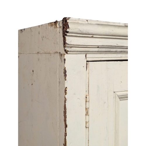 408 - A large Late Victorian painted pine fitted cupboard. 123x53x183cm (3)