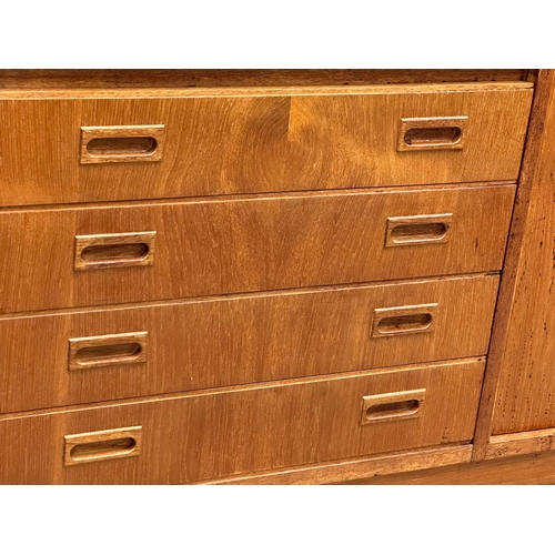 146 - A Mid Century teak cocktail sideboard. 183x46x114.5cm(5)