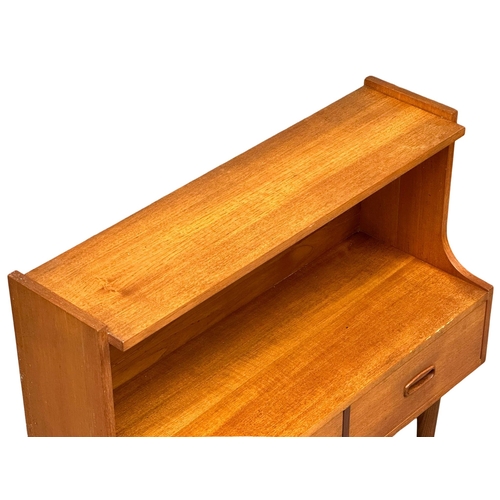 163A - A small Danish Mid Century teak side unit with 2 drawers. 76.5x28x67cm(5)