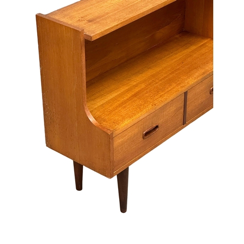 163A - A small Danish Mid Century teak side unit with 2 drawers. 76.5x28x67cm(5)