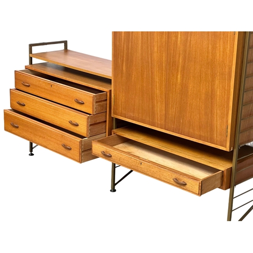 175C - A Mid century teak Ladderax. Designed by Robert Heal for Staples. 1960’s. 186x43x200cm