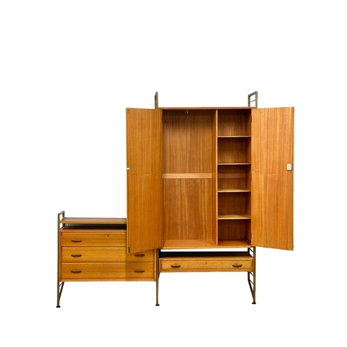 175C - A Mid century teak Ladderax. Designed by Robert Heal for Staples. 1960’s. 186x43x200cm