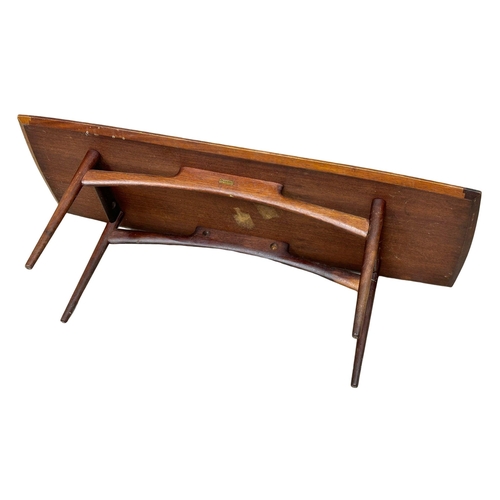 224 - A Mid Century teak coffee table by Dalescraft. 1960’s. 122x46x40cm(1)