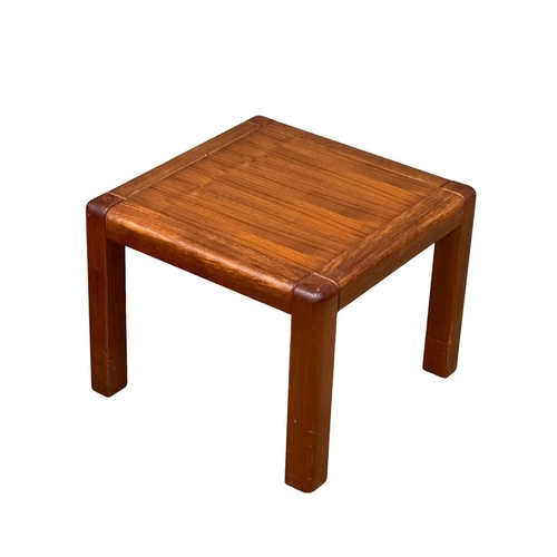 359 - A 3 matching Danish Mid Century teak lamp tables. 51x51x40cm(4)