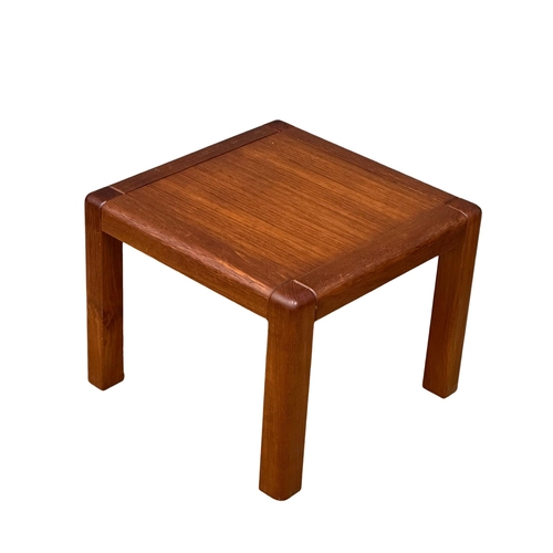 359 - A 3 matching Danish Mid Century teak lamp tables. 51x51x40cm(4)