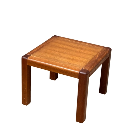 359 - A 3 matching Danish Mid Century teak lamp tables. 51x51x40cm(4)