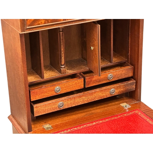 362 - A Georgian style mahogany escritoire on ogee feet. 60x44.5x139cm(4)