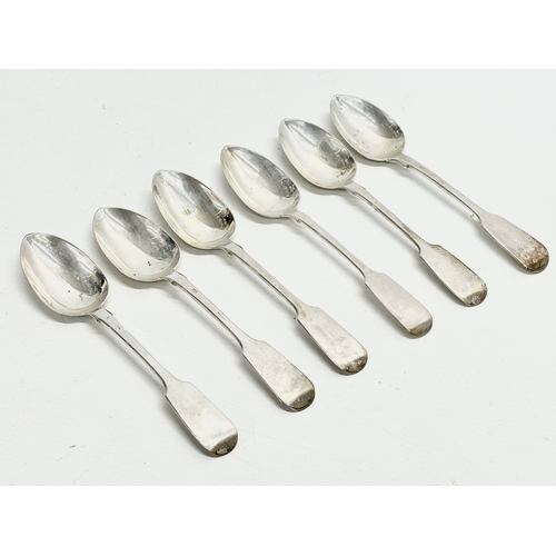 624 - Charles Boyton. A set of 6 Mid 19th Century silver table spoons. London, 1851. 231 grams. 17.5cm.  (... 