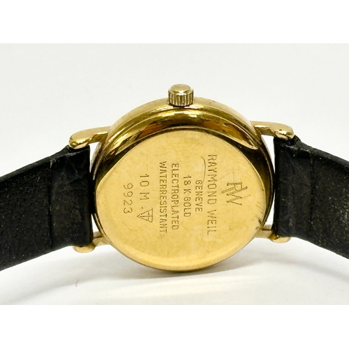 627 - A Raymond Weil 18ct gold electroplated watch.