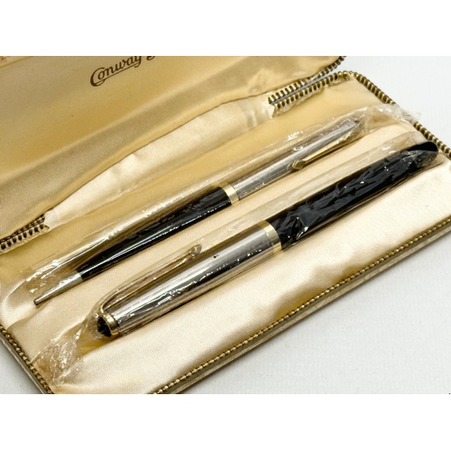 628 - The Conway Stewart Writing Set. Lever Filling Pen. Pressac Filing Pen.