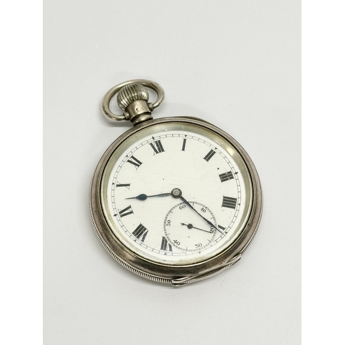 640 - Aaron Lufkin Dennison. An Early 20th Century silver pocket watch. Presented to Serg W.J McNally. By ... 