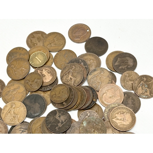 649 - A collection of 19th and Early 20th Century pennies. Victorian and George V.    (8)