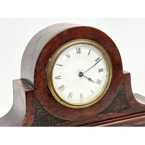 522 - An Edwardian period mahogany cased mantle clock. French movement. 34x11x25cm