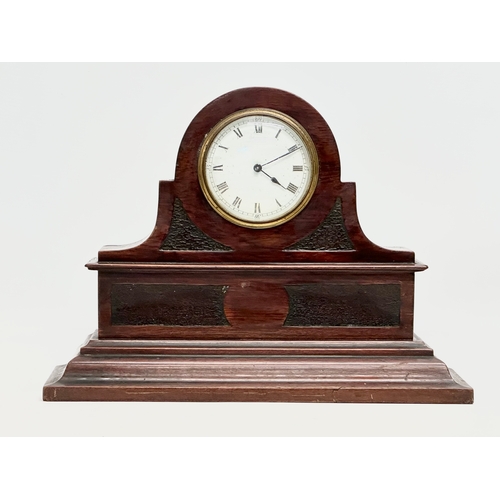 522 - An Edwardian period mahogany cased mantle clock. French movement. 34x11x25cm