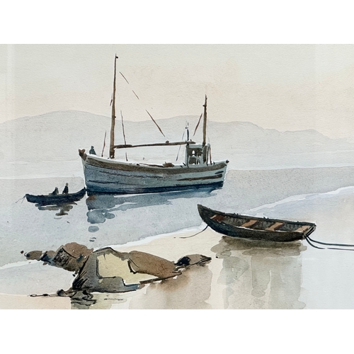 172 - Desmond Turner R.U.A. Watercolour drawing. Trawler At Keem Bay. Achill. 40x36cm. Frame 58x54cm