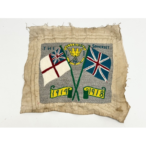 509 - The Jellalabad Barracks Somerset. 2 WWI wool works. 1914-1918. 46x44cm. 43x41cm.