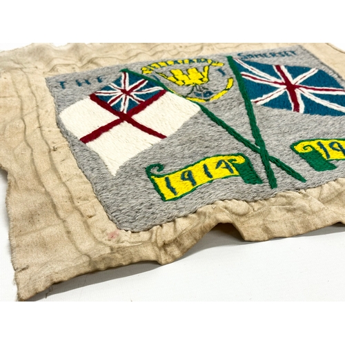 509 - The Jellalabad Barracks Somerset. 2 WWI wool works. 1914-1918. 46x44cm. 43x41cm.