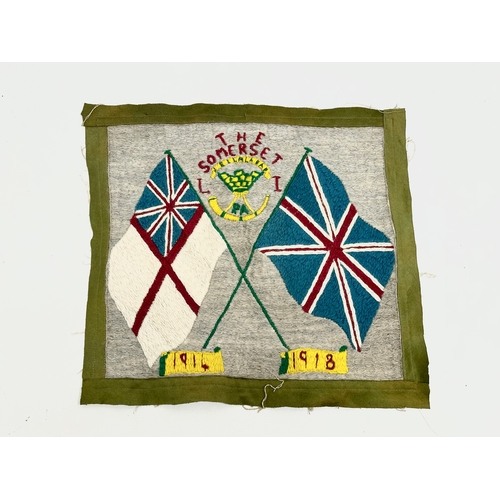 509 - The Jellalabad Barracks Somerset. 2 WWI wool works. 1914-1918. 46x44cm. 43x41cm.