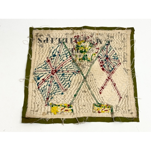 509 - The Jellalabad Barracks Somerset. 2 WWI wool works. 1914-1918. 46x44cm. 43x41cm.