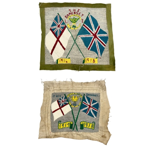 509 - The Jellalabad Barracks Somerset. 2 WWI wool works. 1914-1918. 46x44cm. 43x41cm.