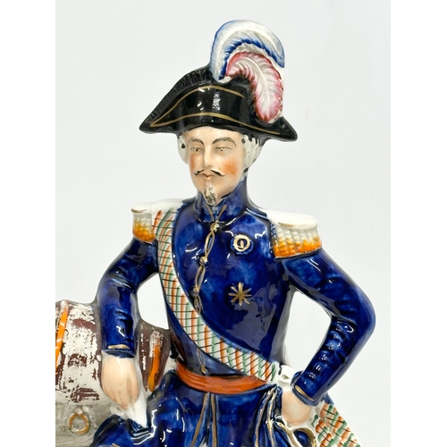 198 - A large Mid/Late 19th Century Staffordshire Pottery “EM Napoleon III” figure. 41cm