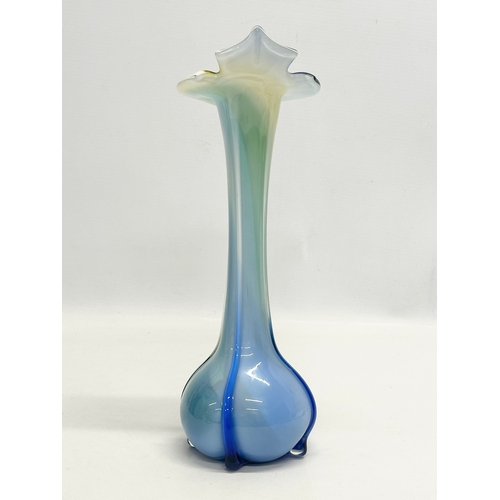 326 - A Mid Century art glass Jack in the Pulpit vase. 31cm.