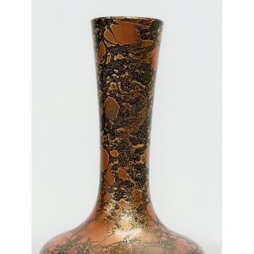 72 - A signed Early 20th Century Japanese Murashido bronze bottle vase. 25cm