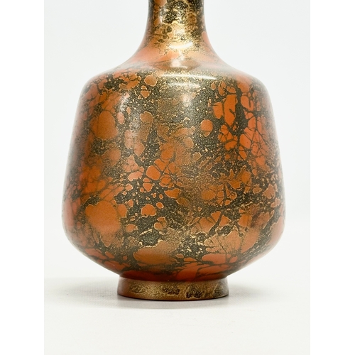 72 - A signed Early 20th Century Japanese Murashido bronze bottle vase. 25cm