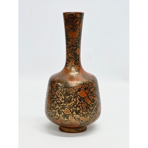 72 - A signed Early 20th Century Japanese Murashido bronze bottle vase. 25cm