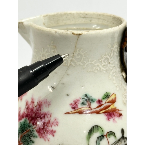 73 - A Late 18th Century Chinese Export cream jug, with woven handle. Circa 1770-1790. 9x10cm.   (8)