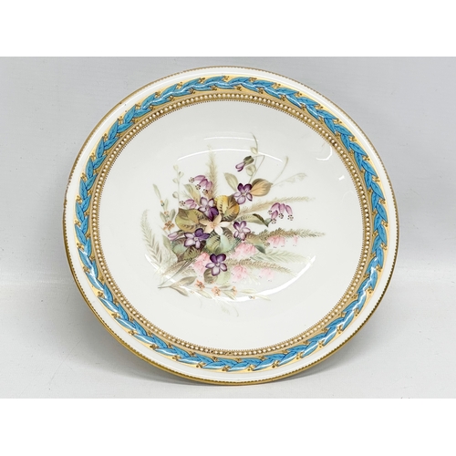 103 - A Late 19th Century Royal Worcester hand painted, 3 footed comport. Circa 1870-1880. 23x7.5cm.