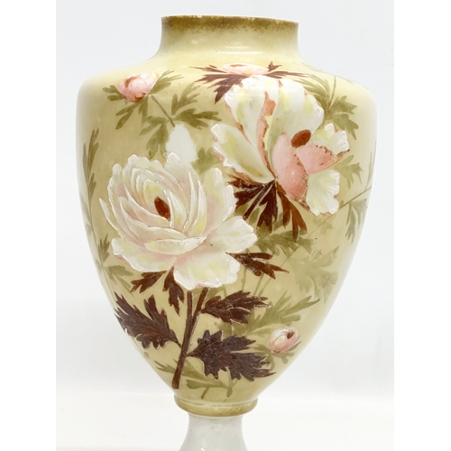 209 - A large Late 19th Century hand painted opaline glass vase. 20x35cm