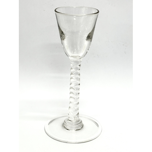 59 - A set of 6 Late 19th Century George III style twist stem drinking glass. Wine glass/whiskey glass. 1... 