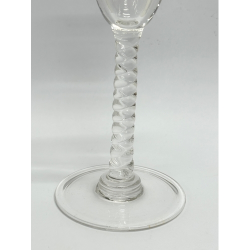 59 - A set of 6 Late 19th Century George III style twist stem drinking glass. Wine glass/whiskey glass. 1... 