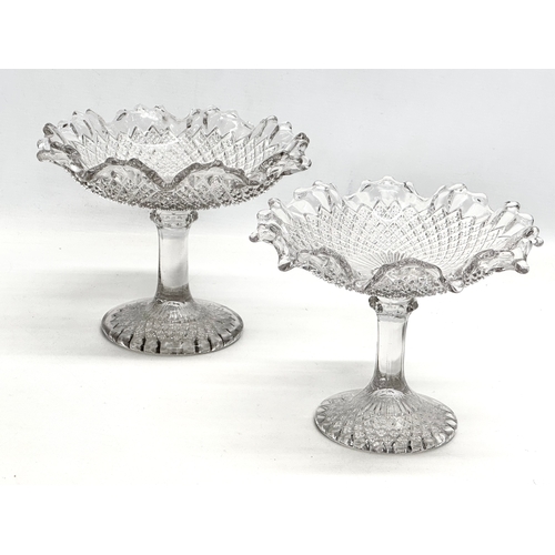 203 - A pair of Late 19th Century Davidson & Co “Princess Diana” pressed glass comports, together with a B... 