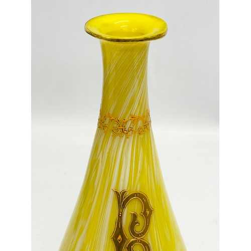 202 - Franz Welz. A Late 19th Century Bohemian lemon glass vase, with embossed gilt paintwork. Circa 1890.... 