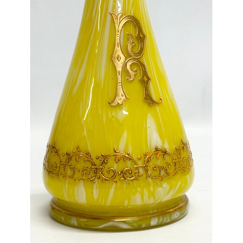 202 - Franz Welz. A Late 19th Century Bohemian lemon glass vase, with embossed gilt paintwork. Circa 1890.... 