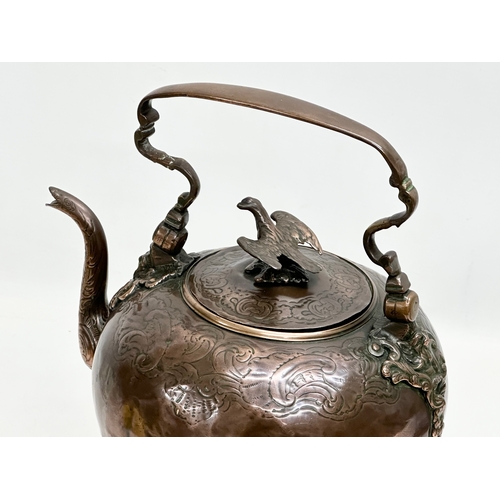 235 - A good quality Early/Mid 19th Century copper spirit kettle. 24x31cm.