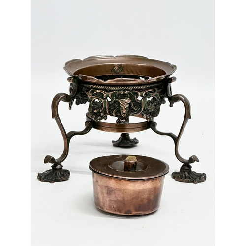 235 - A good quality Early/Mid 19th Century copper spirit kettle. 24x31cm.