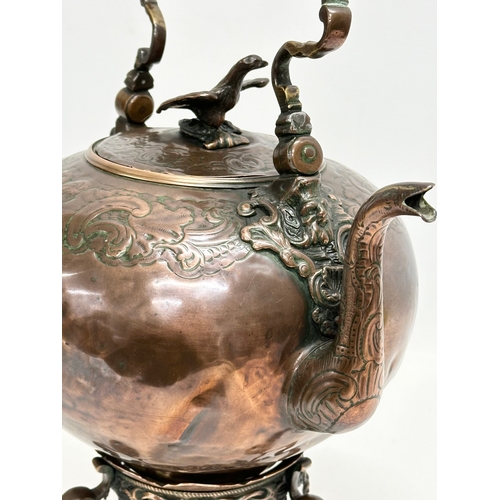 235 - A good quality Early/Mid 19th Century copper spirit kettle. 24x31cm.