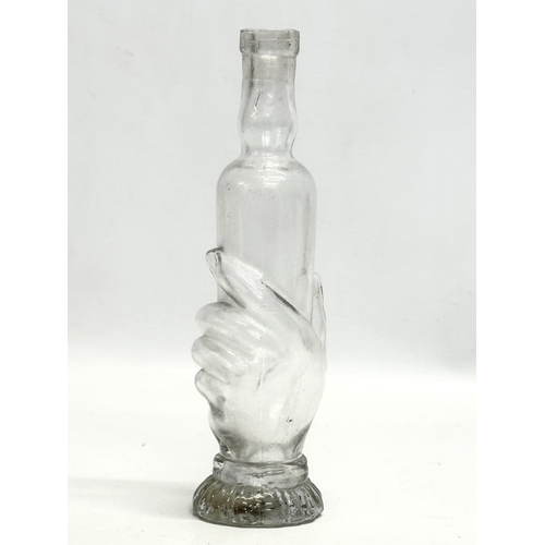 267 - Three pieces of 19th and 20th Century glassware. A Late 19th Century Legras Glass moulded hand bottl... 