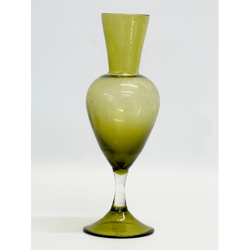 547 - 2 pieces of Mid 20th Century Italian art glass. An Empoli vase 25cm. A Murano Glass vase 13cm