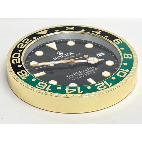 663 - A new Rolex Yacht-Master Oyster Perpetual Date wall clock. Dealer Display Concessionary Clock. 34cm