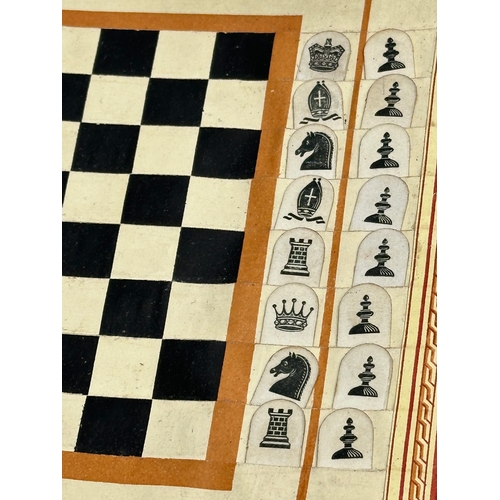 33 - Owen Jones. A De La Rue & Co’s Combined Pocket Chess and Draught Board With Chess and Draughts-Men. ... 