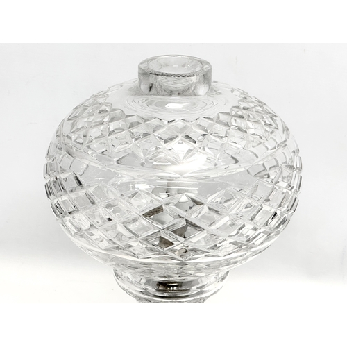 519 - A large Tyrone Crystal 2 piece table lamp. 22x41cm