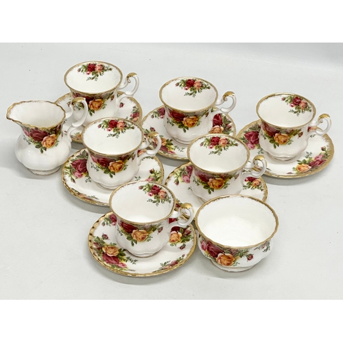 446 - A 14 piece Royal Albert “Old Country Roses” coffee service. 1962 saucers.