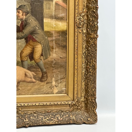 40 - Septimus Dawson (1851-1914) Oil on canvas. In Victorian gilt frame. 39x51cm. Frame 57x69cm