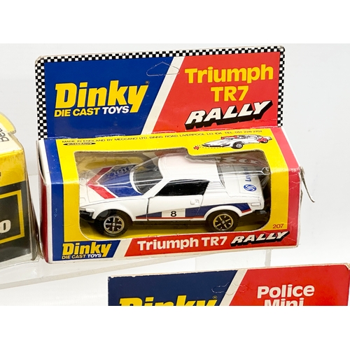 753 - 5 vintage Dinky Die Cast Toys. A McLaren M8A Can Am. A Police Mini Clubman. A Johnson 2 Ton Dumper. ... 