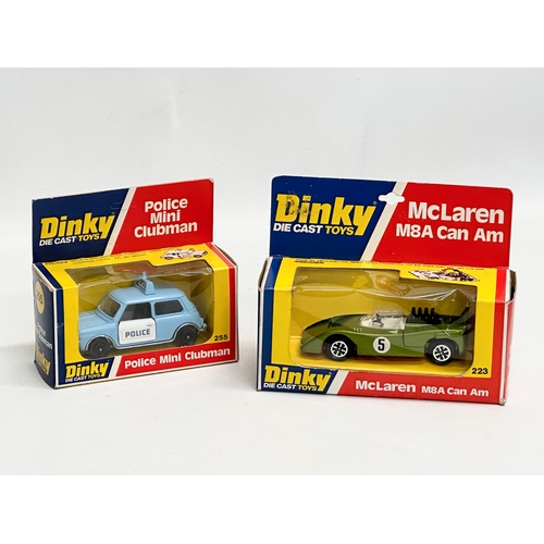 753 - 5 vintage Dinky Die Cast Toys. A McLaren M8A Can Am. A Police Mini Clubman. A Johnson 2 Ton Dumper. ... 