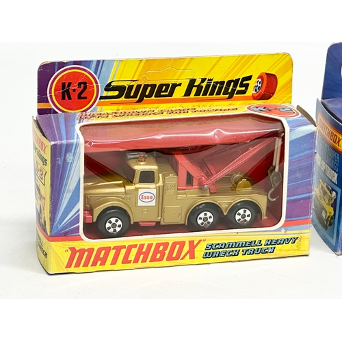 762 - 2 vintage Matchbox Superkings trucks. A K-11 Pick-Up Truck. A Scammell Heavy Wreck Truck.